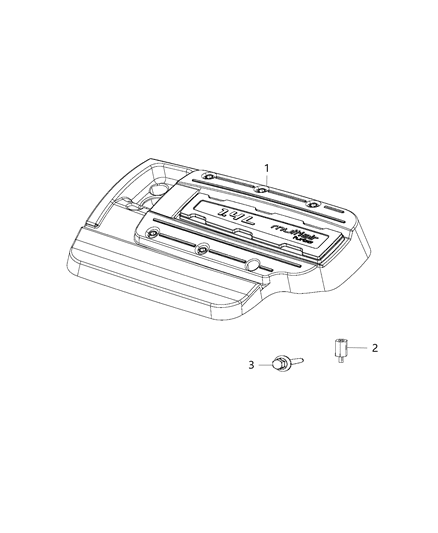 2018 Jeep Compass Engine Cover & Related Parts Diagram 1