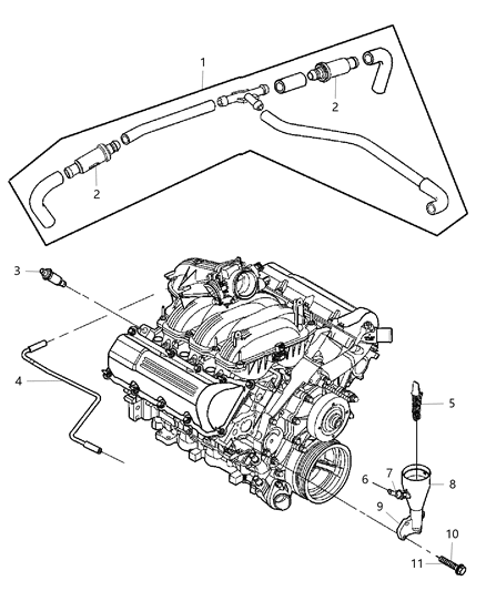 2006 Dodge Ram 1500 Hose-CRANKCASE Vent Diagram for 53032818AF