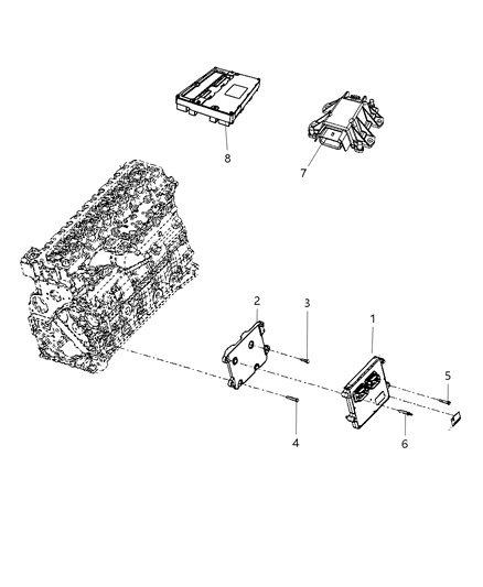 2008 Dodge Ram 2500 Module-Oxygen Sensor Diagram for 5094847AF