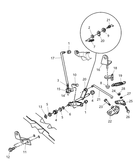 1997 Dodge Ram 3500 Controls, Gearshift Diagram 2