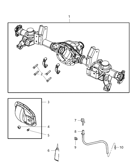 2008 Jeep Grand Cherokee Housing And Vent , Rear Axle Diagram 1