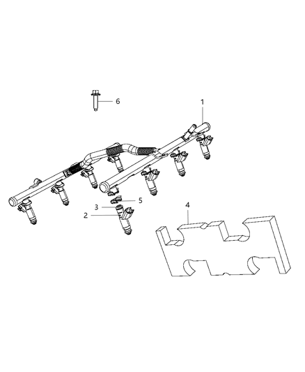 2008 Dodge Ram 3500 Injector-Fuel Diagram for 53032713AB