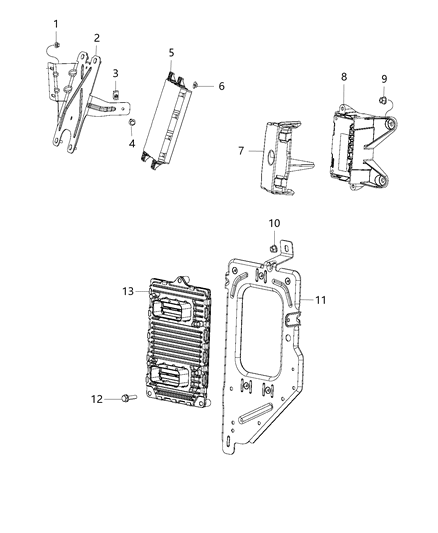 2013 Ram 3500 Modules, Engine Compartment Diagram 1