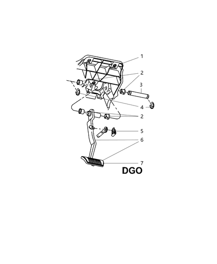 2009 Dodge Ram 1500 Pedal, Brake, Standard Diagram