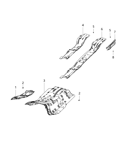 2020 Ram 3500 Cab Chassis(<10K lb.) Exhaust Heat Shield Diagram