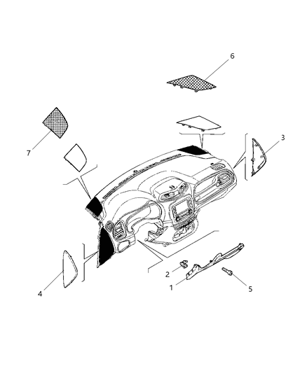 2020 Jeep Renegade Instrument Panel Trim, Covers Diagram