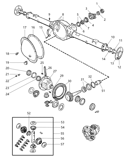 2004 Dodge Durango Axle Shaft Diagram for 52111372AA