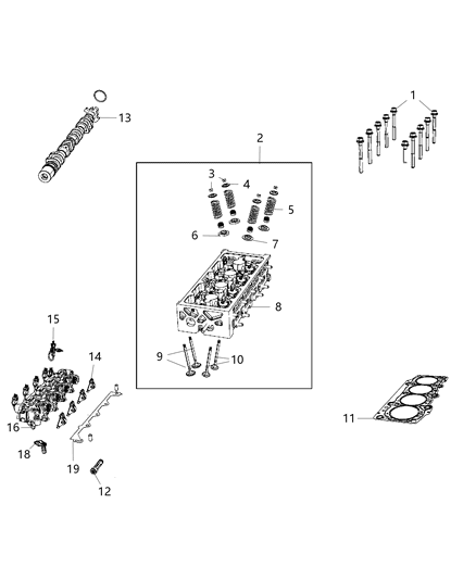2020 Jeep Renegade Gasket-Cylinder Head Diagram for 68476334AA