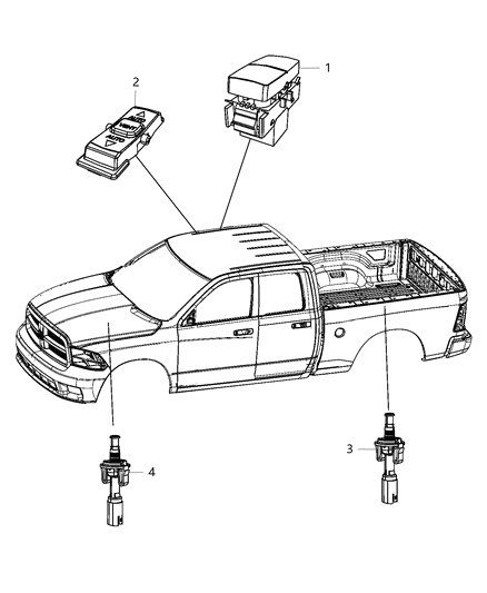 2014 Ram 1500 Switches Body Diagram