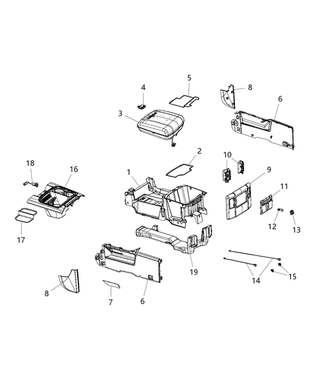 2018 Ram 3500 Floor Console Diagram 2