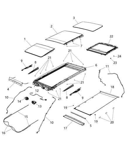 2017 Chrysler Pacifica Clip Kit-SUNSHADE Guide Diagram for 68188685AA