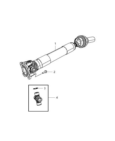 2009 Chrysler Aspen Shaft, Drive, Front Diagram