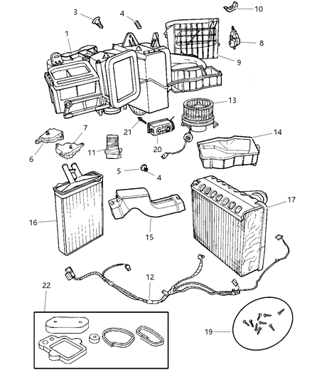 1998 Dodge Intrepid Core-Heater Diagram for 5011078AA