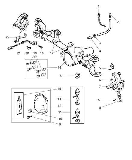 2001 Jeep Grand Cherokee Housing - Front Axle Diagram 2