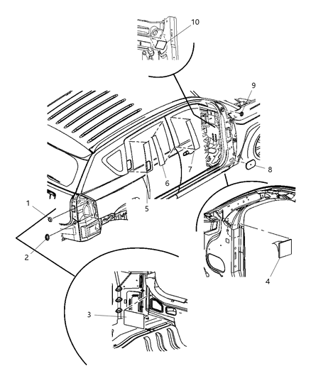 2007 Jeep Compass Plugs & Tapes Diagram