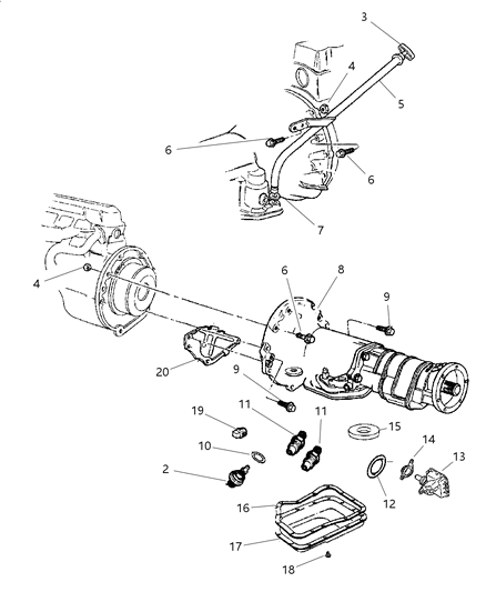 2002 Dodge Dakota Tube-Oil Filler Diagram for 52107689AF