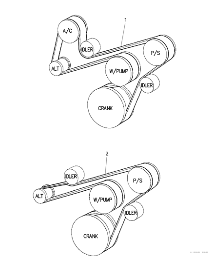 2001 Dodge Dakota Drive Belts Diagram 1