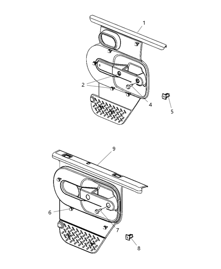 2010 Jeep Wrangler Rear Door Trim Panel Diagram