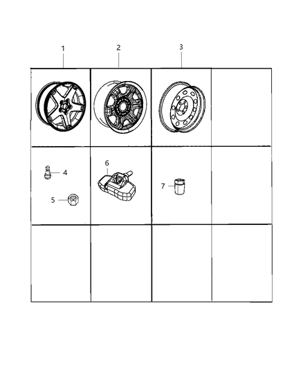 2008 Chrysler Aspen Aluminum Wheel Diagram for 52013870AC