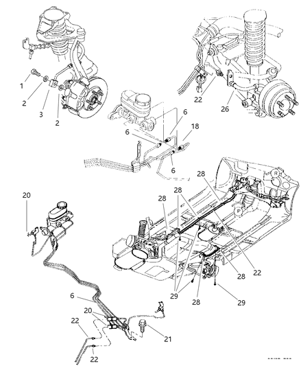 1999 Dodge Stratus Lines & Hoses, Brake Diagram 2