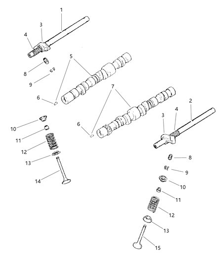 2000 Dodge Caravan Camshaft & Valves Diagram 2