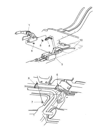 2000 Chrysler Cirrus RETAINER-Parking Brake Cable Diagram for 4764831AB