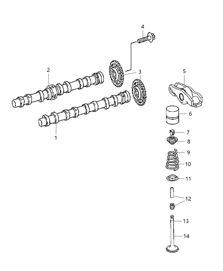 2010 Dodge Caliber Camshaft & Valvetrain Diagram 3