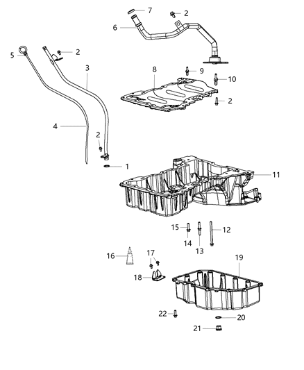 2021 Ram 1500 Tube-Oil Pickup Diagram for 68492933AA