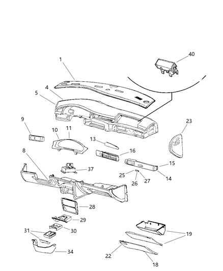 1997 Dodge Intrepid Instrument Panel Diagram