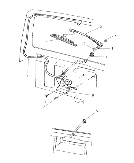 2000 Jeep Cherokee Rear Wiper & Washer Diagram