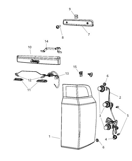 2010 Jeep Commander Lens-License Lamp Diagram for 5189328AA