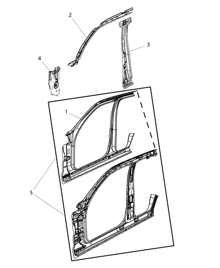 2009 Dodge Nitro Front Aperture Panel Diagram