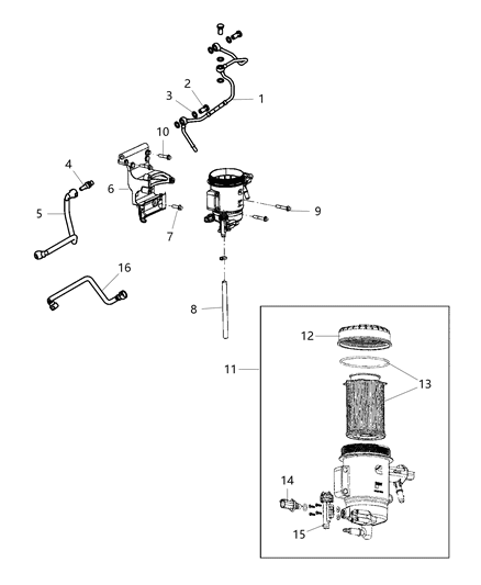 2019 Ram 4500 Fuel Filter & Water Separator Diagram 1