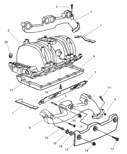 1998 Jeep Grand Cherokee Manifold - Intake & Exhaust Diagram 2