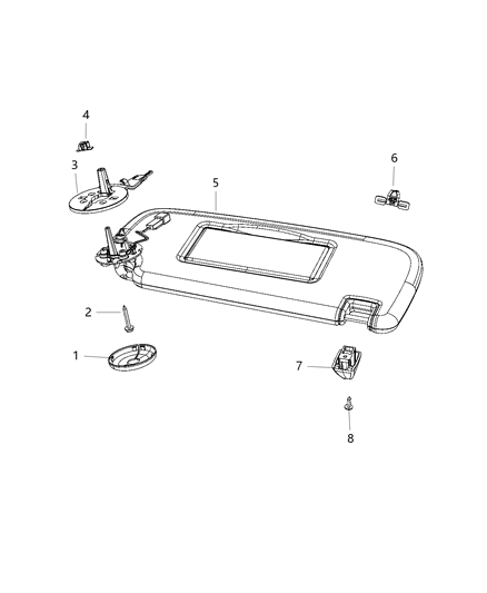 2021 Dodge Durango Visors And Attaching Parts Diagram