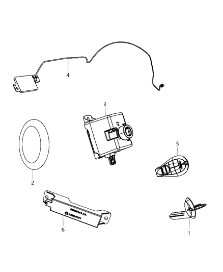 2013 Dodge Durango Key Fob-Integrated Key Fob Diagram for 5026542AF