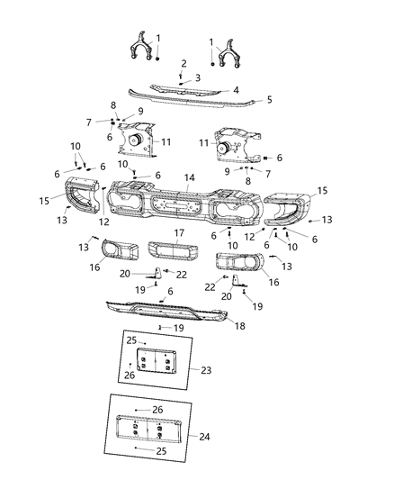 2019 Jeep Wrangler Bumper Diagram 4