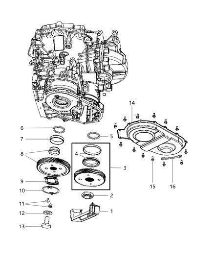 2013 Dodge Grand Caravan Transfer & Output Gears Diagram