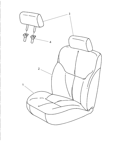 2004 Chrysler Sebring Front Seat Cushion Diagram for YS561P7AA