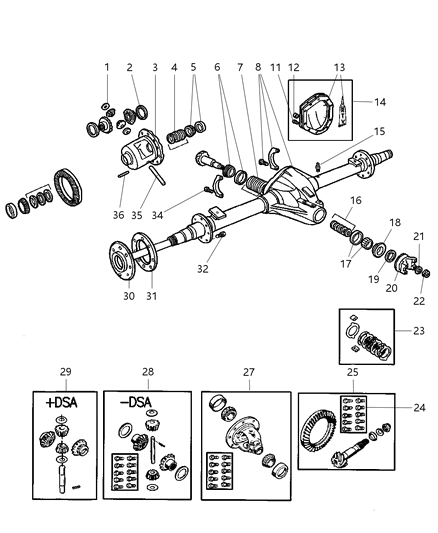 2002 Dodge Ram Wagon Differential & Housing Diagram 3