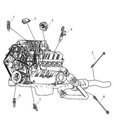 2001 Dodge Ram 1500 Sensors - Engine Diagram 3