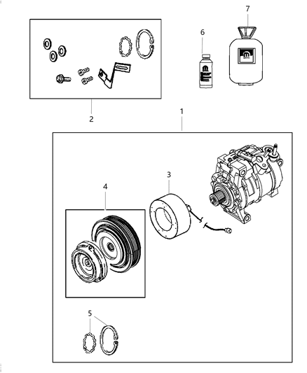 2013 Ram 4500 A/C Compressor & Related Parts Diagram