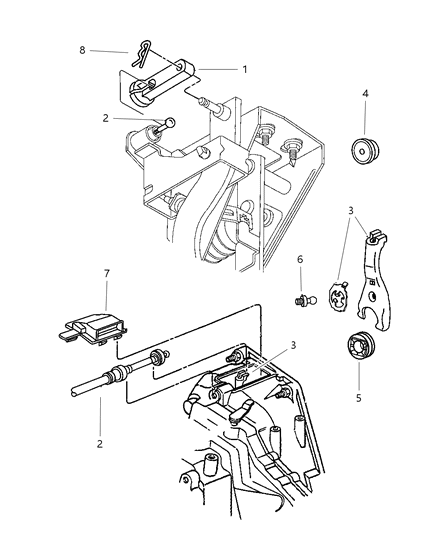 2000 Chrysler Cirrus Cable-Clutch Release Diagram for 4593333