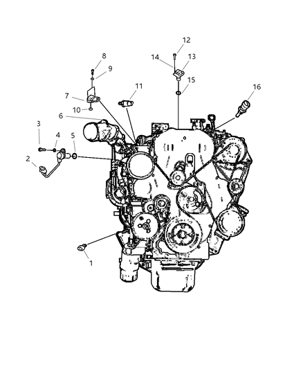 2004 Jeep Liberty Sensors - Engine Diagram 1