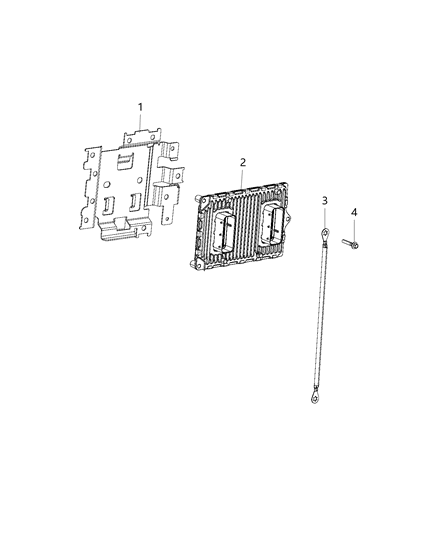 2015 Dodge Durango Bracket-POWERTRAIN Control Module Diagram for 68068324AD