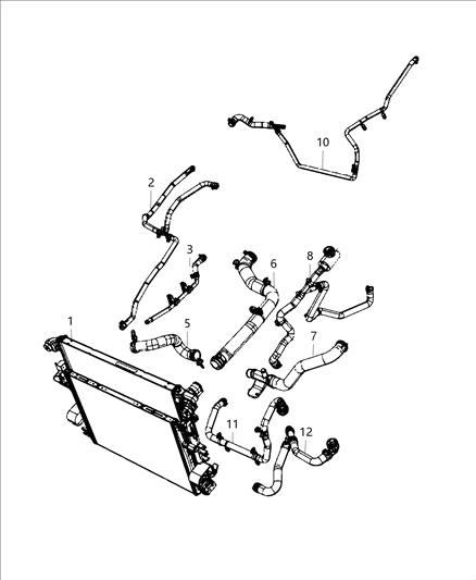 2019 Jeep Wrangler Hose-COOLANT Bottle Outlet Diagram for 68280800AE