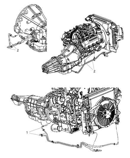 2007 Jeep Liberty Transmission Oil Cooler & Lines Diagram