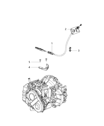 2017 Ram ProMaster 3500 Gearshift Lever, Cable And Bracket Diagram