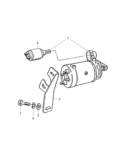 1998 Jeep Cherokee Starter & Mounting Diagram 2