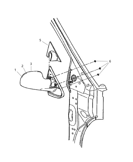 2001 Dodge Grand Caravan Mirrors, Exterior Diagram